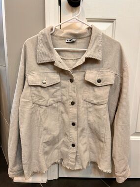 Women’s Boutique Cream Corduroy Shacket